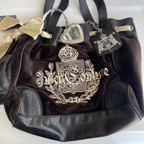 Vintage Y2K Juicy Couture Daydreamer Velour Bag Black