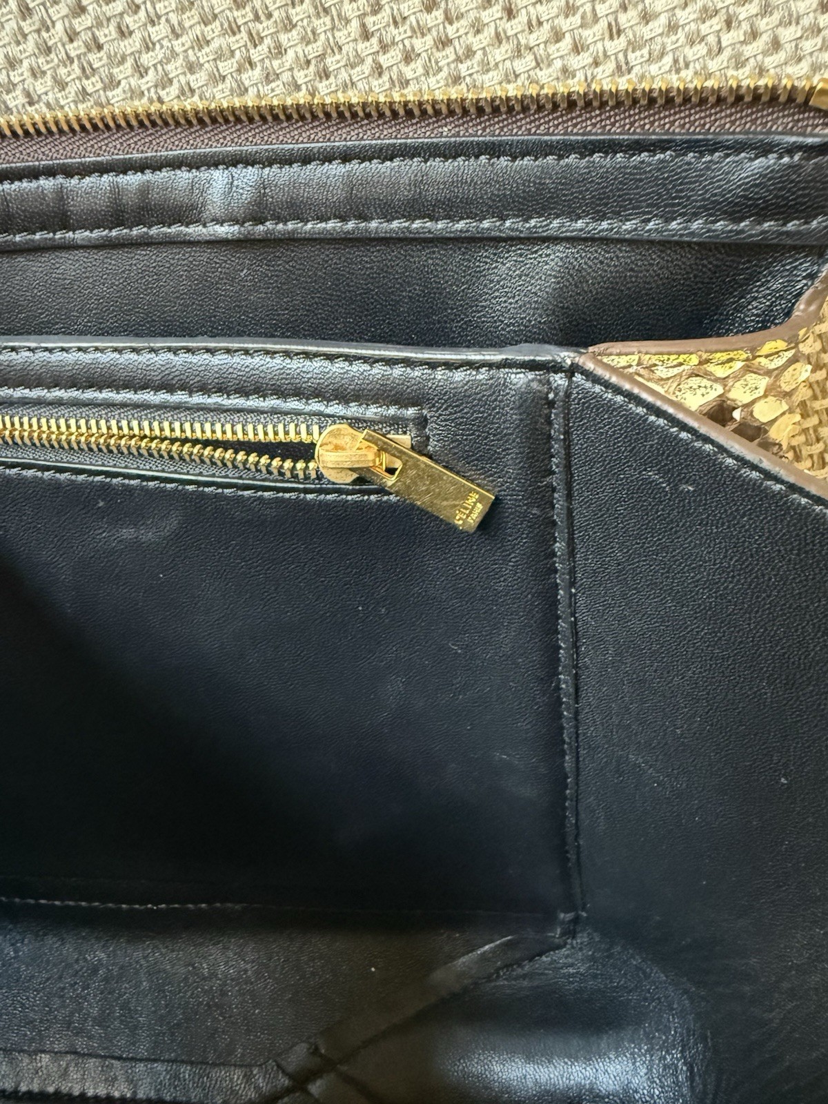 Céline Python Phoebe Philo Small Trifold Bag Gold… - image 8