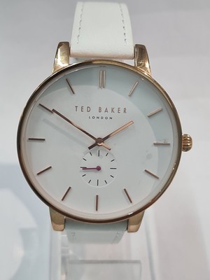 Ted Baker Damenuhr mit weißem Ziffernblatt & weißem Armband TE50310003 **generalüberholt**