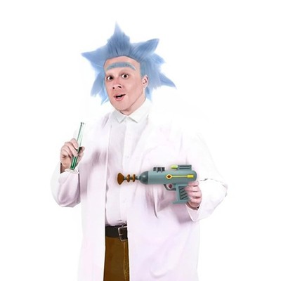 Rick Und Morty Collectibles Sanchez Perücke Augenbrauen Erwachsene Kostüm Set