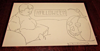 Antique Circa 1910 Halloween Postcard Bess Bruce Cleaveland Child & Pumpkin Jack