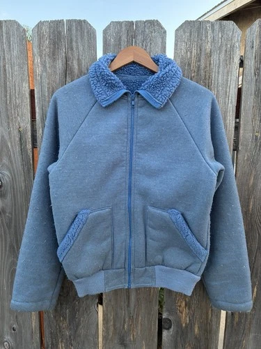 Vtg 70s 80s REI Reverse Pile Zip Ip Jacket Fleece Size Small - product listing photo