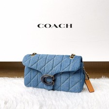 COACH Tabby 26 Quilted Denim Shoulder Bag Indigo Blue CR704 Crossbody Outlet NEW