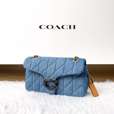 COACH Tabby 26 Quilted Denim Shoulder Bag Indigo Blue CR704 Crossbody Outlet NEW