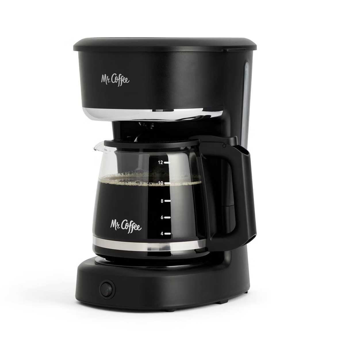 Mr. Coffee Black Coffee Maker, 12 Cups, with Auto Pause and Glass Carafe