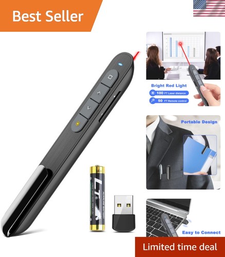 Ergonomic Wireless Presenter Remote with Volume Control - Perfect for PowerPoint - 第 1/9 張圖片