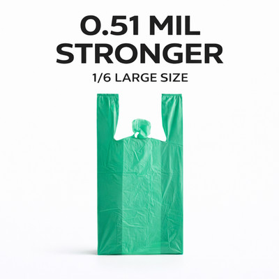 Any Color Bags 1/6 Large 21 x 6.5 x 11.5 T-Shirt Plastic Grocery Shopping 0.51 M
