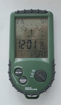 Digital Kompass KH 4009 Outdoor Navigation Uhr Temperatur funktionstüchtig