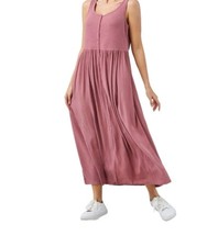 Women's Frye Tank Button Front Rose/Pink Maxi Dress Sz M  Comfortable Versatile 