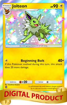 Pokemon Pocket TCG Trading Card 1 Star Shiny Jolteon EX Wisdom Sea