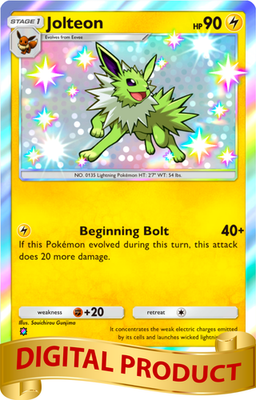 Pokemon Pocket TCG Trading Card 1 Star Shiny Jolteon EX Wisdom Sea