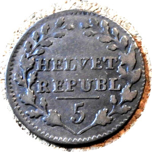 elf Switzerland Helvetian Rep 1/2 Batzen 5 Rappen 1799 Billon  Napoleon
