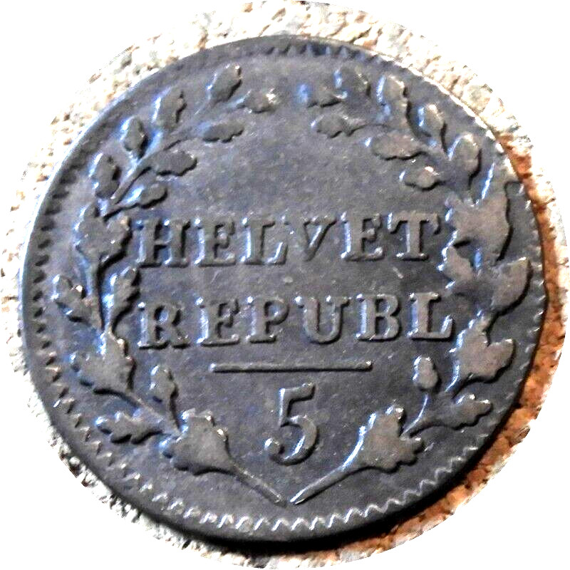 elf Switzerland Helvetian Rep 1/2 Batzen 5 Rappen 1799 Billon  Napoleon