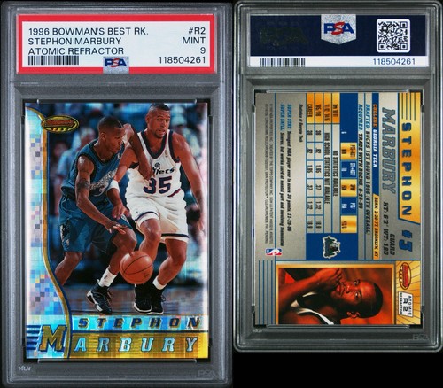 1996 Bowman’s Best R2 STEPHON MARBURY Atomic Refractor Rookie Card RC Mint PSA 9 - Picture 3 of 3