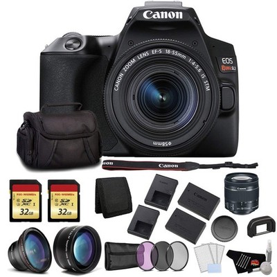 Canon EOS Rebel SL3 DSLR Camera +18-55mm Lens (Black) Bundle +2x32GB Memory Card