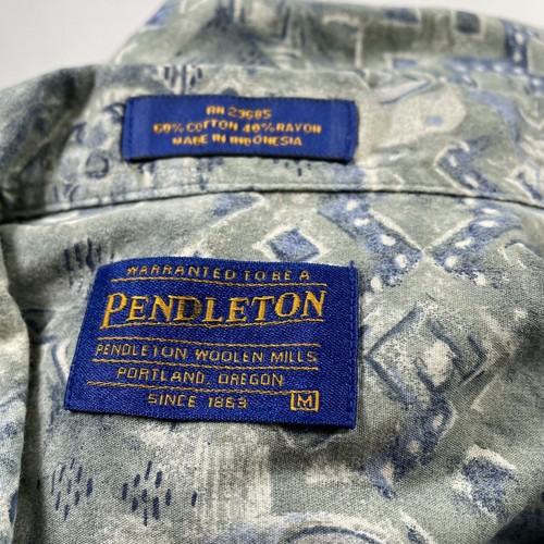 Men’s Size Medium Pendleton Made In Indonesia Hawaiian Button Up Shirt - Picture 2 of 12