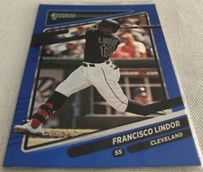 2021 Donruss Baseball Francisco Lindor Cleveland Indians Holo Blue Parallel #139