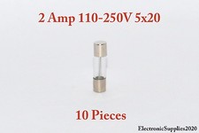 10 Fast Blow glass Fuses 2A 2 AMPS 110-250V 5x20. USA Fast Shipping