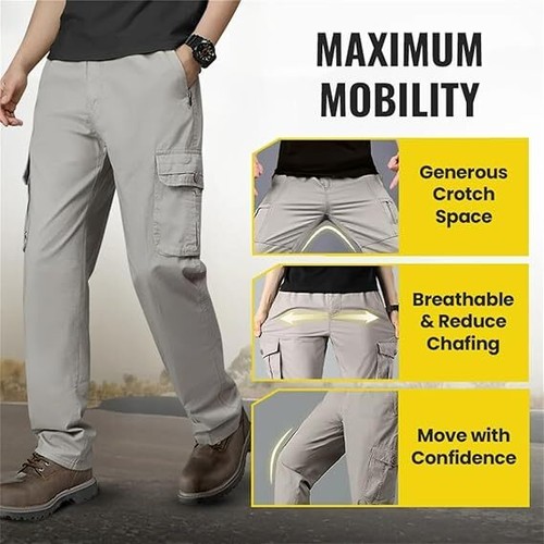 Adorlina Flex Cargo Pants for Men,FlexRover - Comfort Flex Fit Multi-Pocket Pant - Picture 4 of 16