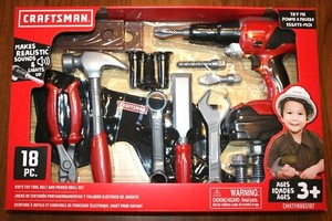 Craftsman Kids Junior 18 Pc Tool Belt and Power Drill Set New in Box Ages 3 Plus 82228115391 | eBay