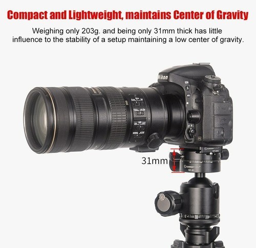 SUNWAYFOTO GC-01G Tripod Geared Head Panoramic Arca Swiss Clamp 58mm - Picture 8 of 11
