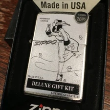 Zippo 205 Windy Deluxe Gift Kit Vintage Advertisement Lighter