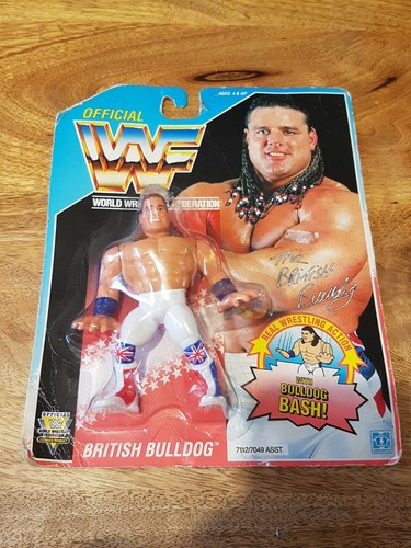 WWF Hasbro British Bulldog MOC Series 4 Vintage Fi...