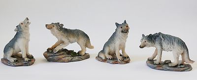 Deko Figur Wolf Wölfe: 7 cm lang, Indianer Country Western GoT Sammler Geschenk