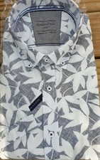 CASA MODA NEW GREY LEAF SHORT SLEEVE  SHIRT  2xl 3XL4XL5XL6XL 7XL