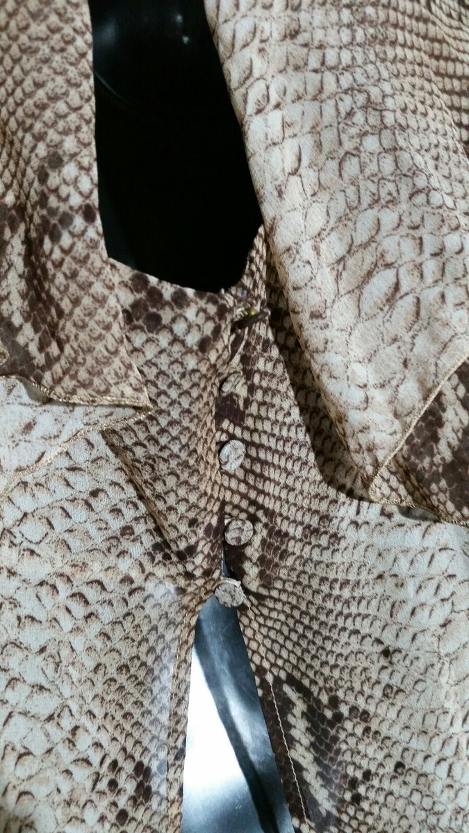 Chemisier Zara Femme Imprimé Serpent - Taille Rare XS - Manches Courtes, Viscose - Neuf Avec étiquette