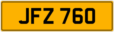 JF 3X3 DATELESS JON JOE JAK JAC JACK JAMES JEFF JAY PRIVATE NUMBER PLATE JFZ 760
