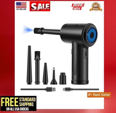 Compressed Air Duster Fulljion 3-Gear to 51000RPM Electric Air Duster Portable