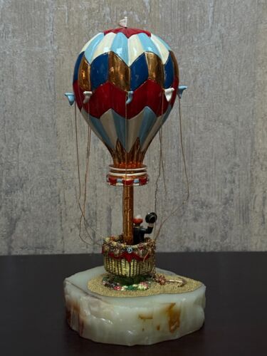 1986 Ron Lee Clown Riding a Hot Air Balloon 24 K Gold Accented Figurine Retired - Picture 5 of 9