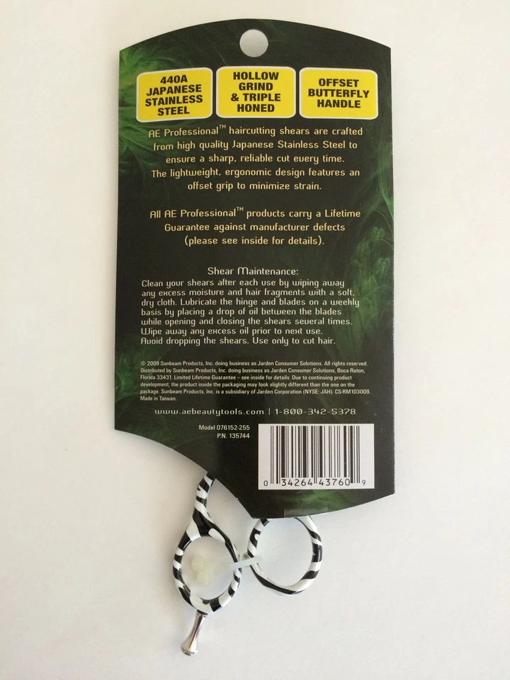 Tijeras/tijeras de corte de pelo de salón Reg$90*Oster-Arius Eickert ZEBRA 5,5" PRECISIÓN Foto 3 de 4