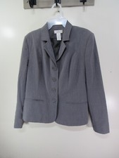 Worthington Works Blazer Size 8 Gray Button Front Long Sleeve Lined