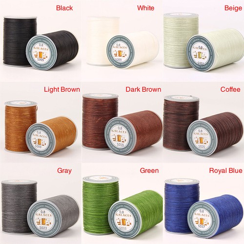 1Roll 0.8mm 90m 150D Leather Sewing Flat Waxed Thread Hand Stitching Repair Cord - Picture 17 of 34