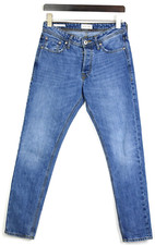 JACK & JONES Comfort Fit Mike Jeans Men's W29 L30 Whiskers Faded Blue
