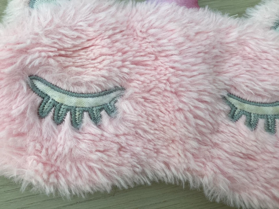 Soft Fluffy Pink Unicorn Sleep Mask - Image 4 of 4