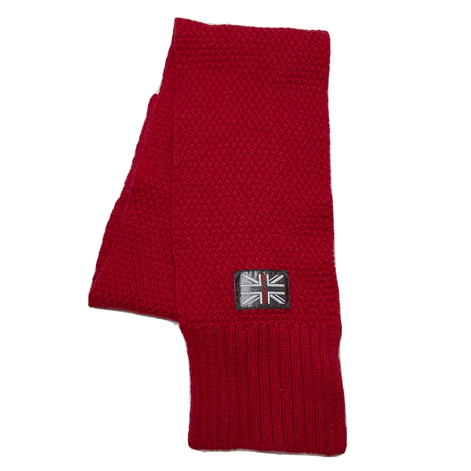 Foulard tricot laine mélangée rouge Baby Dior 1T 5”x33” accessoires hiver