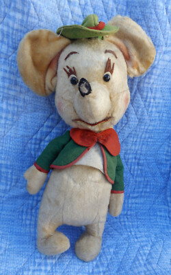 TOPO GIGIO PELUCHE VINTAGE PANNOLENCI RARO PUPAZZO IN PANNO ANNI 50 60 28  CM