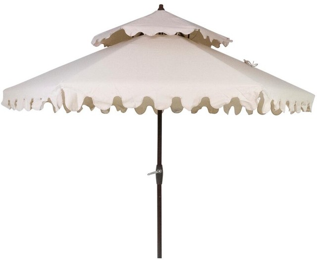 Hampton Bay Patio Umbrella 9 Ft Aluminum Charcoal Stripe Tilt Market Outdoor For Sale Online Ebay