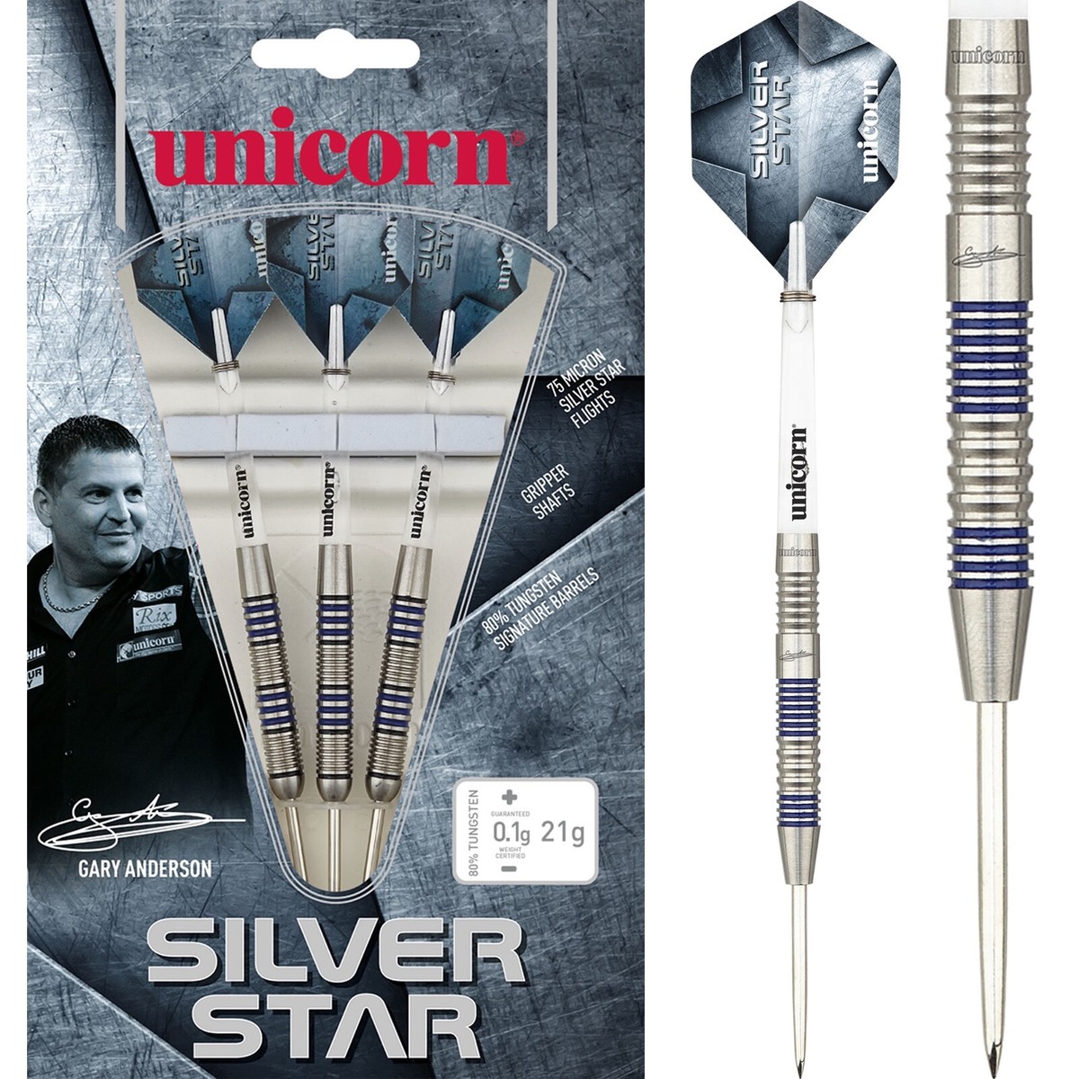 ダーツ gary anderson 21g Unicorn Gary Anderson Silver Star Darts 20g 21g 22g 23g 24g