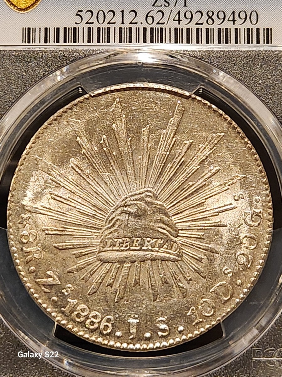 1886-Zs JS 8 Reales Mexico City Mint PCGS MS62 Zs71 (Low