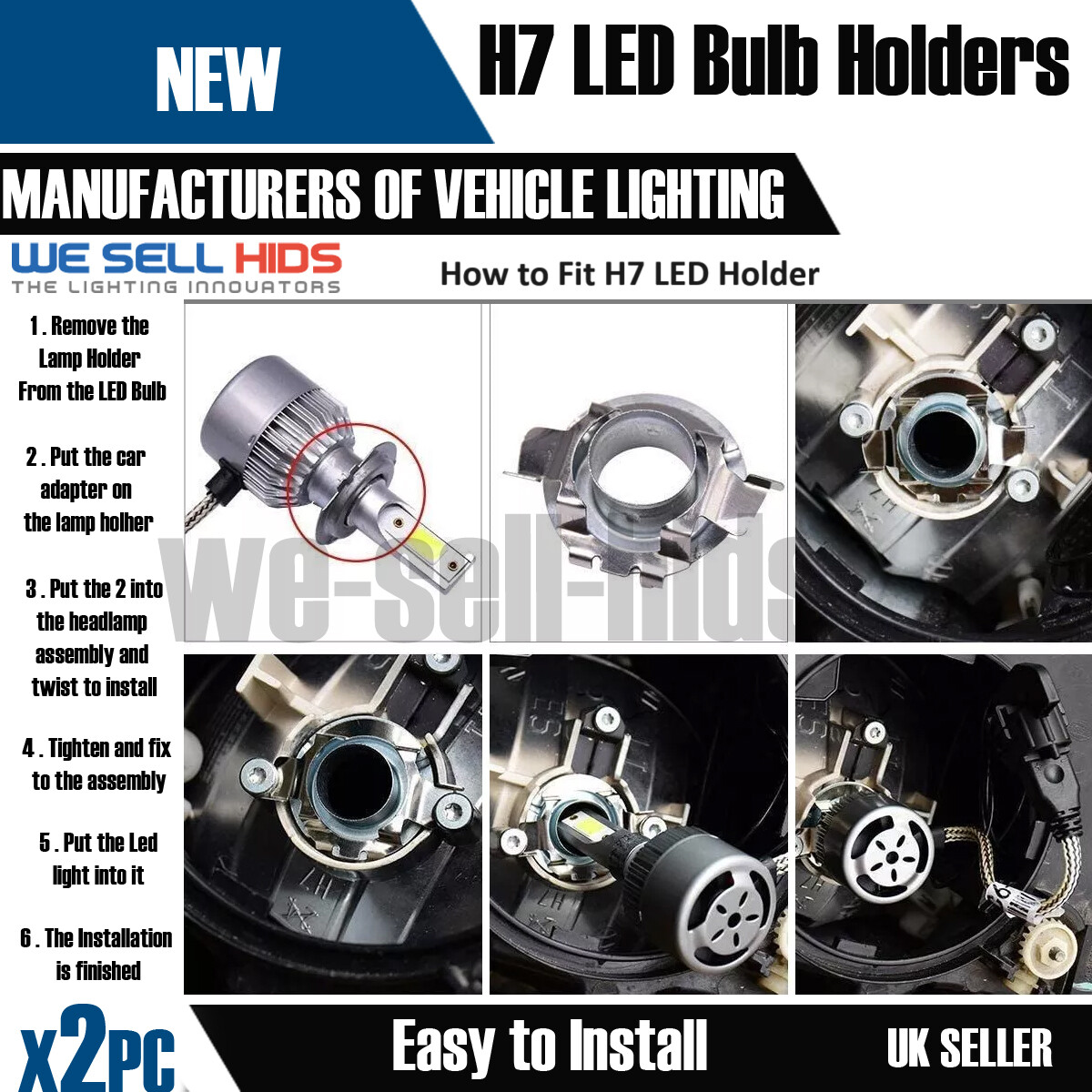 2x XENON HID H7 BULB HOLDERS Vauxhall / Opel Astra G | UK