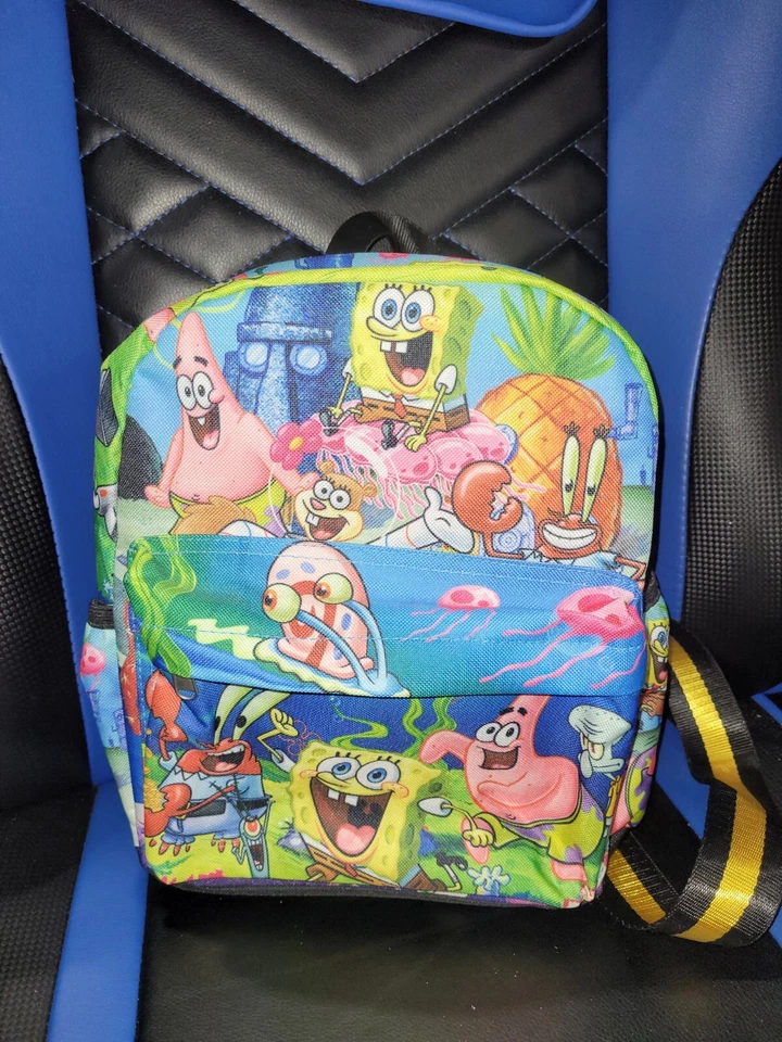 Nickelodeon Nicktoon SpongeBob 12" Deluxe Allover Print Backpack Purse Nwt Foto 2 de 4