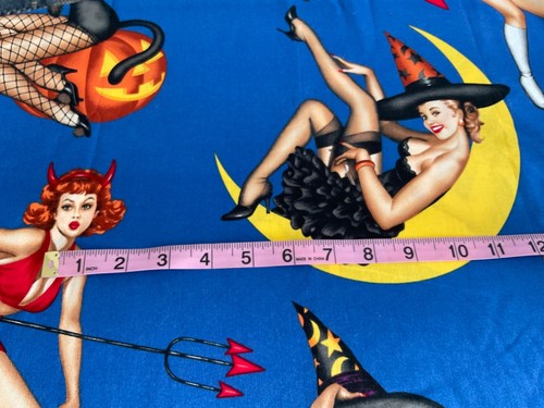 Alexander Henry Bewitched, Halloween, vintage look pin-up BTY - Picture 3 of 3