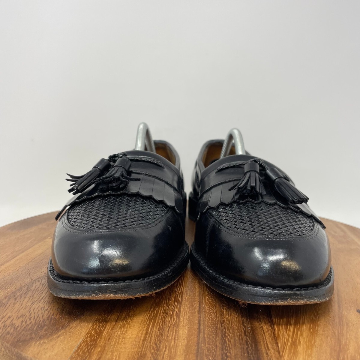 Allen Edmonds Cody Woven Tassel Loafers Men’s 10.5D Vintage USA Made $100 Allen Edmonds Loafers Mens 10.5 D Black Leather Cody Tassel  main image 2
