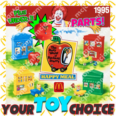 McDonald's 1995 RICHARD SCARRY Busy World BUILDING + Car YOUR TOY