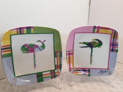 Jill Seale Vintage Whale Alligator Porcelain Winers Appetizer Plate Thirstystone - Picture 4 of 11