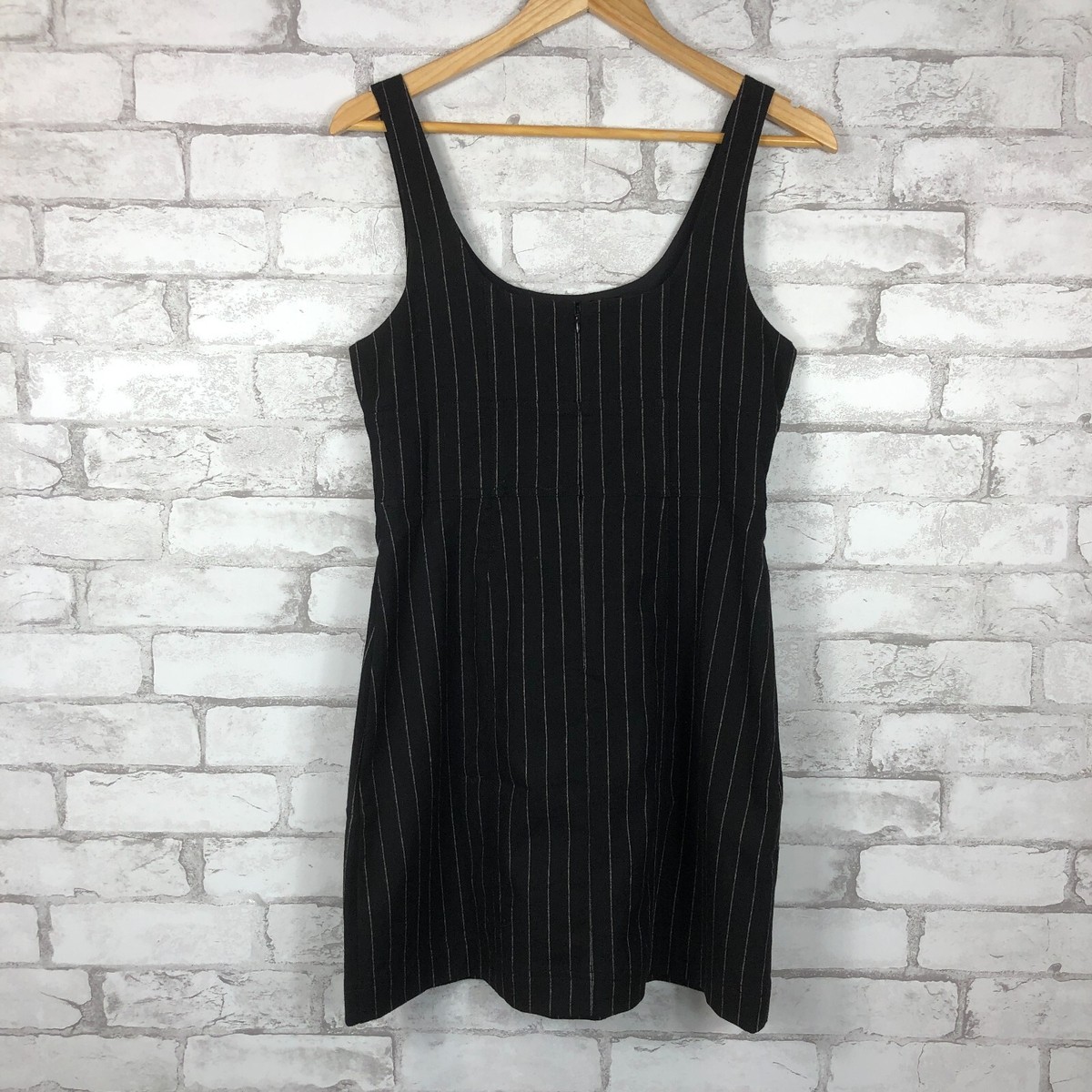 Women"s NWT $138 Wool-Blend Mini Almost Black Pinstripe Dress Size 12 NO113  | eBay